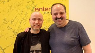 Johann Lafer (r.) und Olaf Kosert bei Antenne Brandenburg, Bild: Antenne Brandenburg